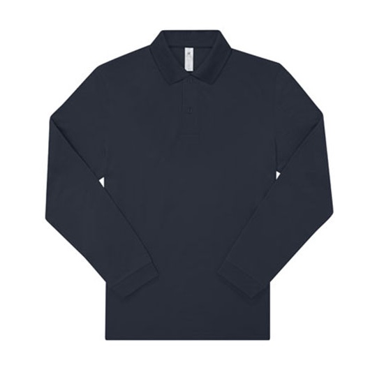 Koszulka Polo Meska Dlugi Rekaw Bawelniana Pika BCPU427 - Navy