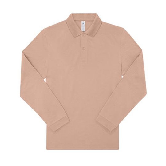 Koszulka Polo Meska Dlugi Rekaw Bawelniana Pika BCPU427 - Nude