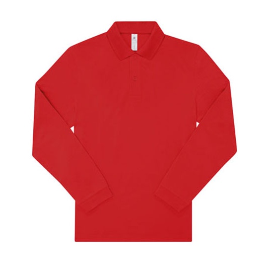 Koszulka Polo Meska Dlugi Rekaw Bawelniana Pika BCPU427 - Red