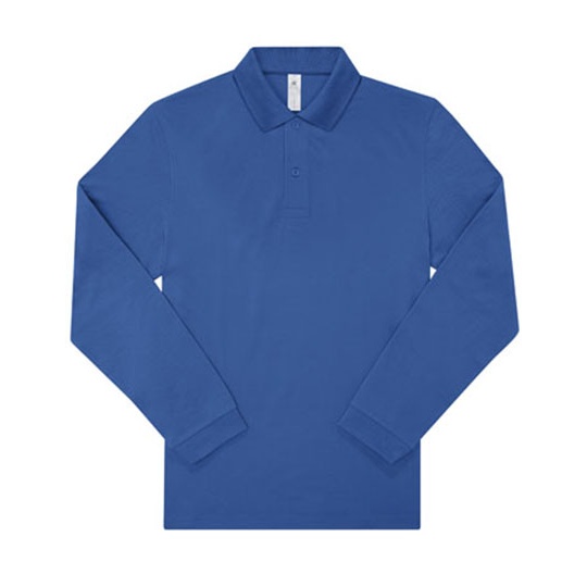 Koszulka Polo Męska Długi Rękaw Bawełniana Pika BCPU427 - Royal Blue