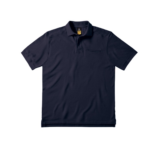 Koszulka Polo Klasyczna Pika Bawełniana z Kieszenia BCPUC10 - Navy
