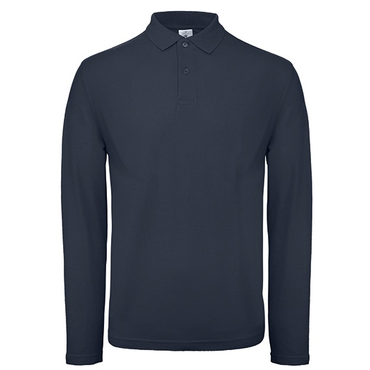 Koszulka Polo Meska Dlugi Rekaw Bawelniana Pika BCPUI12 - Navy
