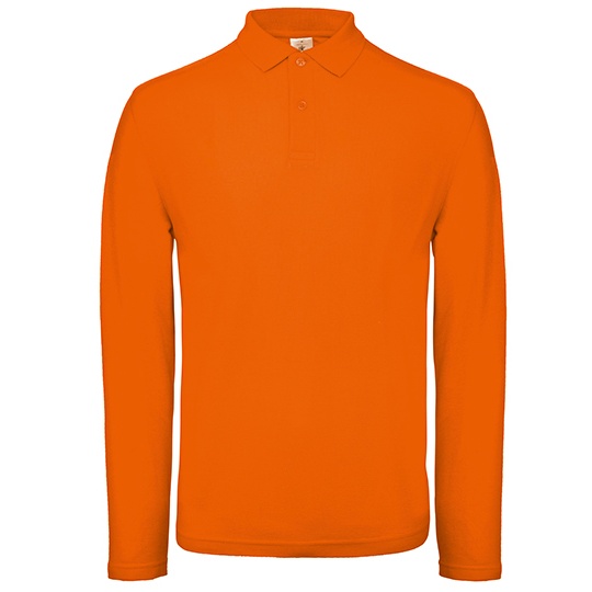 Koszulka Polo Męska Długi Rękaw Bawełniana Pika BCPUI12 - Orange