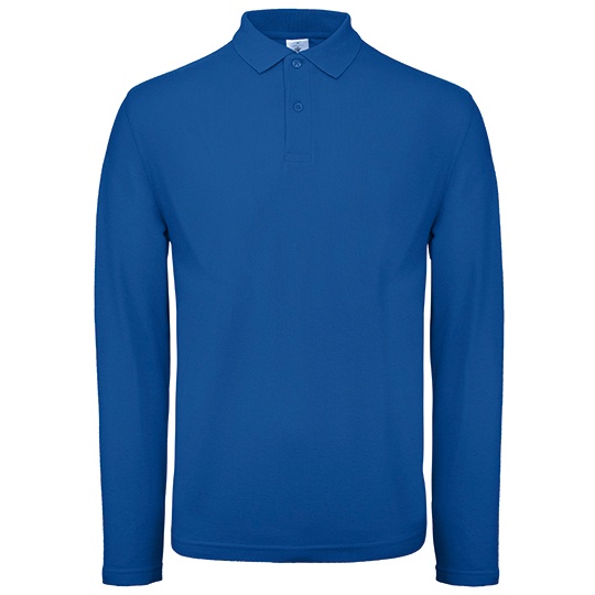 Męska koszulka polo z długim rękawem BCPUI12 - Royal Blue
