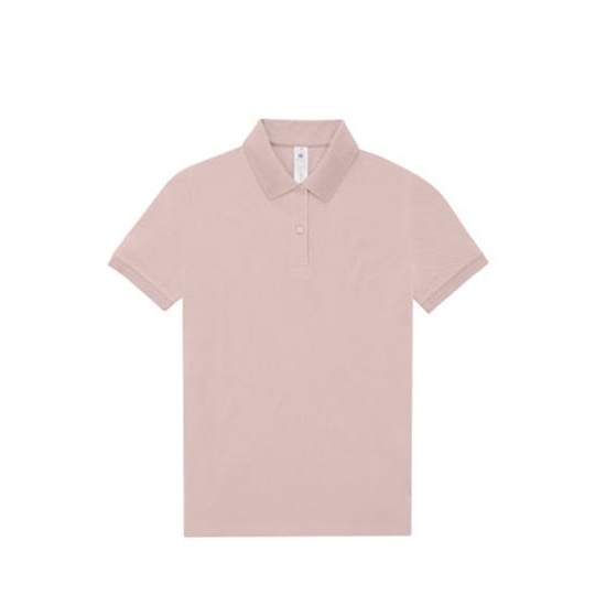 Koszulka Polo Damska Bawelniana Pique BCPW461 - Blush Pink
