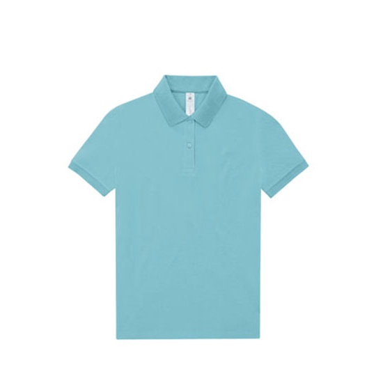 Koszulka Polo Damska Bawełniana Pique BCPW461 - Meta Turquoise