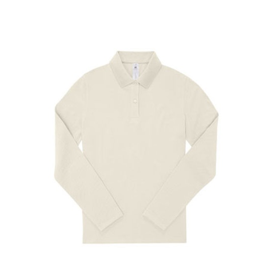 Koszulka Polo Damska Dlugi Rekaw Bawelniana Pika BCPW462 - Off White