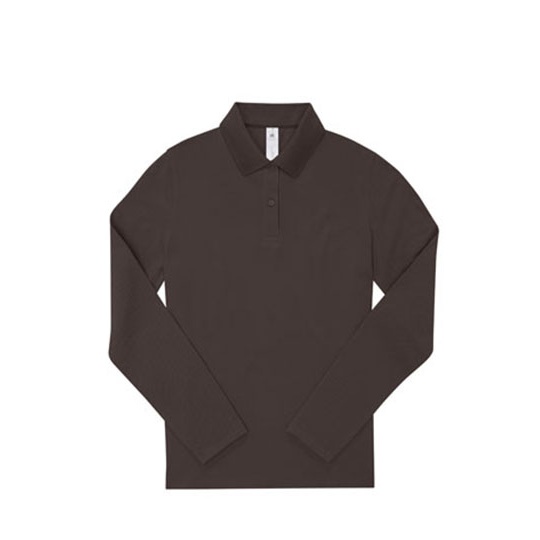 Koszulka Polo Damska Dlugi Rekaw Bawelniana Pika BCPW462 - Roasted Coffee