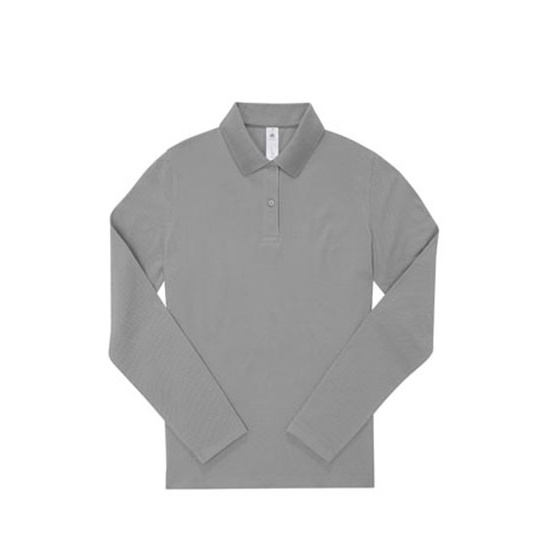 Koszulka Polo Damska Dlugi Rekaw Bawelniana Pika BCPW462 - Sport Grey (Heather)