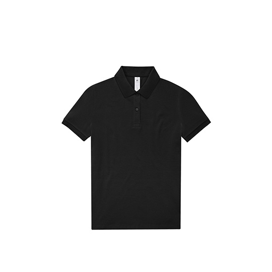 Koszulka Polo Damska Bawełniana Fine Piqué BCPW463 - Black