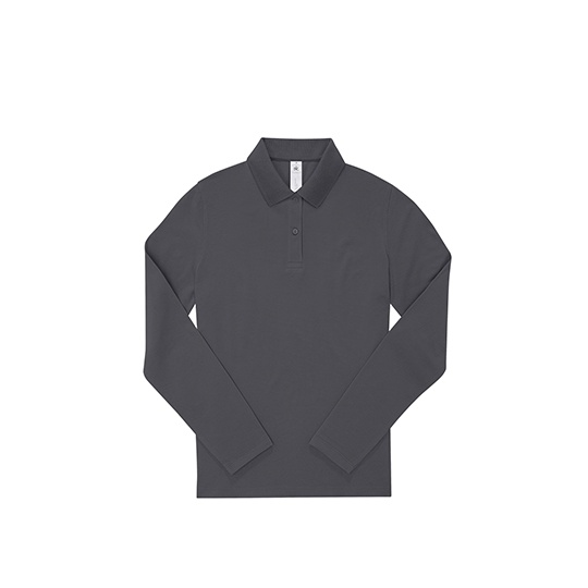Koszulka Polo Damska Klasyczna Bawełna Pique BCPW464 - Dark Grey (Solid)