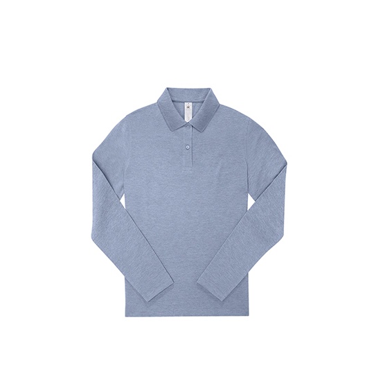Koszulka Polo Damska Klasyczna Bawelna Pique BCPW464 - Heather Blue