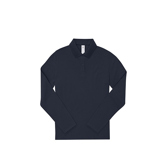 Koszulka Polo Damska Klasyczna Bawelna Pique BCPW464 - Navy