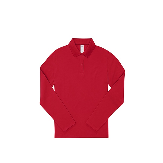 Koszulka Polo Damska Klasyczna Bawelna Pique BCPW464 - Red