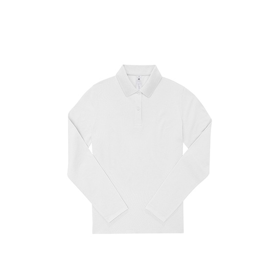 Koszulka Polo Damska Klasyczna Bawełna Pique BCPW464 - White