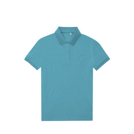 Damska koszulka polo klasyczna BCPW465 - Pop Turquoise