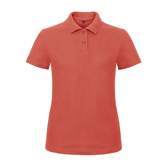 Damska koszulka polo slim BCPWI11 - Pixel Coral