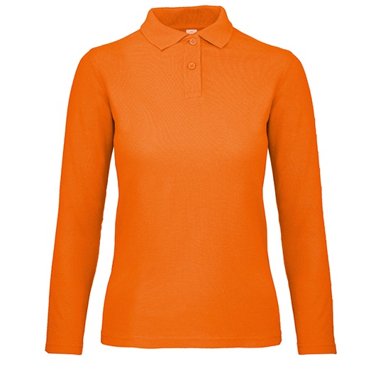 Koszulka Polo Damska Dlugi Rekaw Bawelna Pique Wstepnie Prana BCPWI13 - Orange
