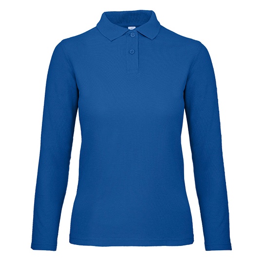 Koszulka Polo Damska Długi Rękaw Bawełna Pique Wstępnie Prana BCPWI13 - Royal Blue
