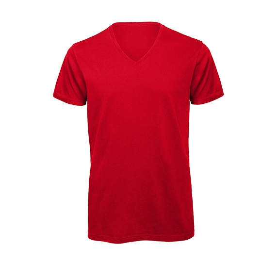 T-shirt męski V-neck BCTM044 - Red