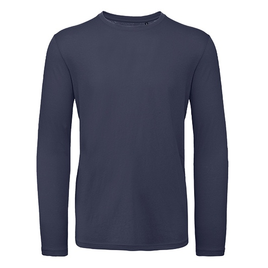 Koszulka Meska Dlugi Rekaw Bawelna Czesana BCTM070 - Navy Blue