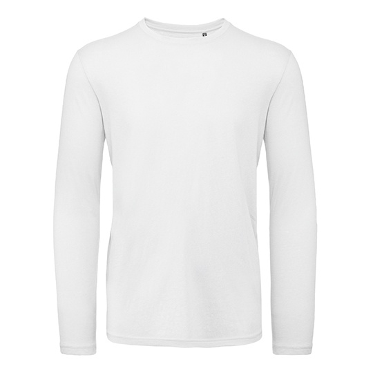 Koszulka Meska Dlugi Rekaw Bawelna Czesana BCTM070 - White