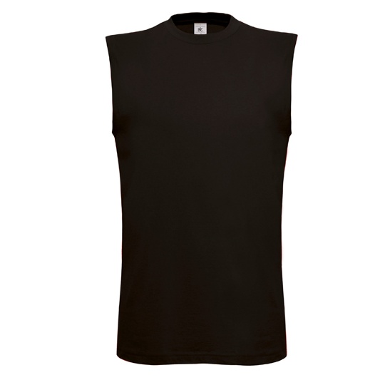 Koszulka bez rękawów Slim Bawełna Ring-Spun BCTM201 - Black