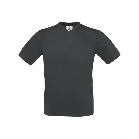 T-Shirt Klasyczny Bawelniany z Dekoltem V BCTU006 - Dark Grey (Solid)