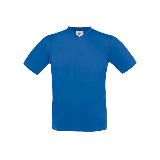 T-Shirt Klasyczny Bawelniany z Dekoltem V BCTU006 - Royal Blue