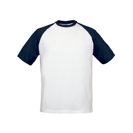 T-Shirt Klasyczny Bawelniany Raglanowy BCTU020 - White & Navy