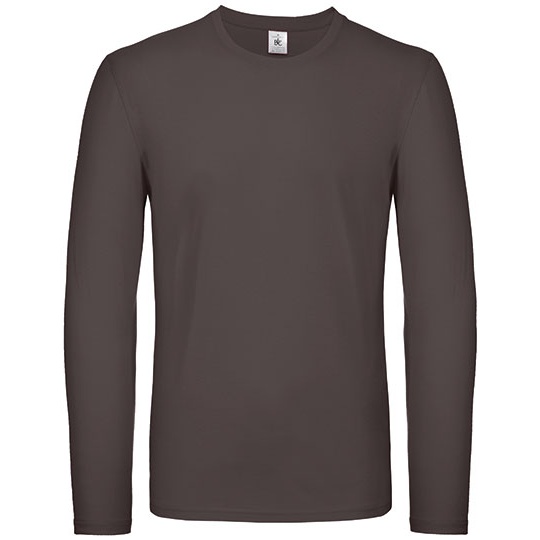 T-shirt Męski Długi Rękaw Klasyczny Bawełna Ring-Spun BCTU05T - Bear Brown