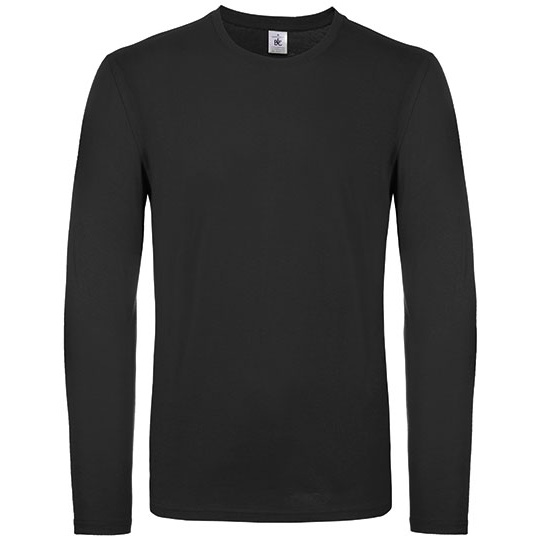 T-shirt Meski Dlugi Rekaw Klasyczny Bawelna Ring-Spun BCTU05T - Black
