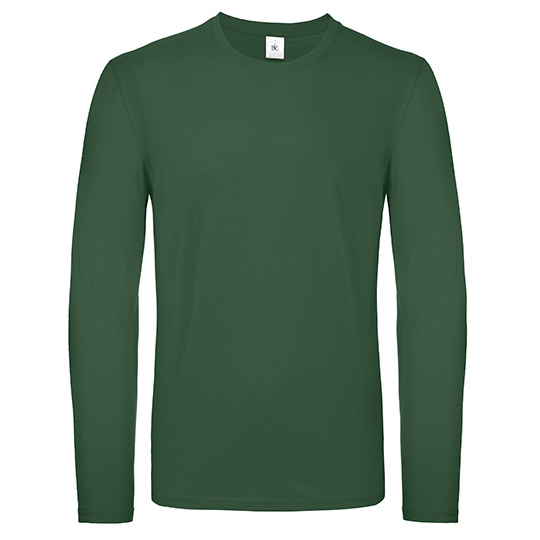 T-shirt Męski Długi Rękaw Klasyczny Bawełna Ring-Spun BCTU05T - Bottle Green