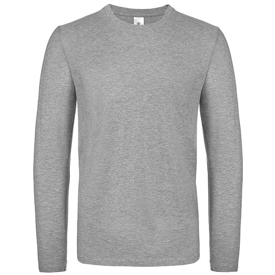 T-shirt Męski Długi Rękaw Klasyczny Bawełna Ring-Spun BCTU05T - Sport Grey (Heather)