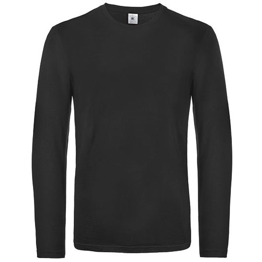 T-shirt Klasyczny Bawelniany Dlugi Rekaw BCTU07T - Black