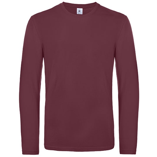 T-shirt Klasyczny Bawełniany Długi Rękaw BCTU07T - Burgundy