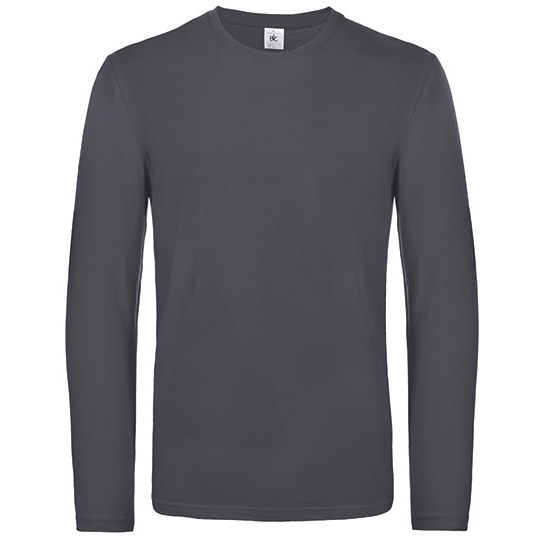 T-shirt Klasyczny Bawełniany Długi Rękaw BCTU07T - Dark Grey (Solid)