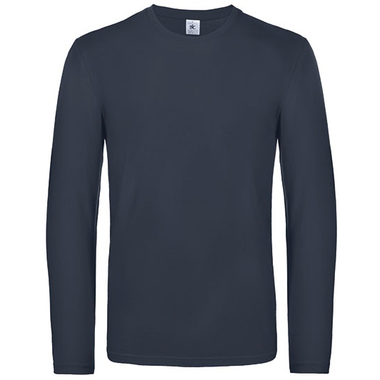 T-shirt Klasyczny Bawełniany Długi Rękaw BCTU07T - Navy