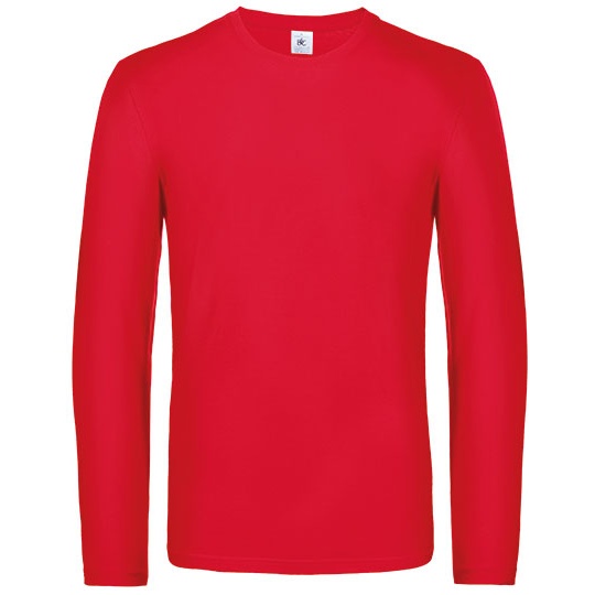 T-shirt Klasyczny Bawełniany Długi Rękaw BCTU07T - Red