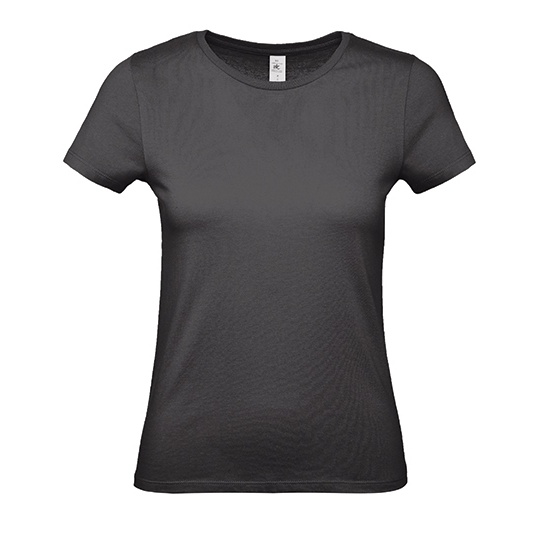 T-Shirt Damski Klasyczny Bawelniany BCTW02T - Black Pure