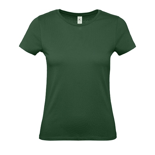 T-Shirt Damski Klasyczny Bawelniany BCTW02T - Bottle Green