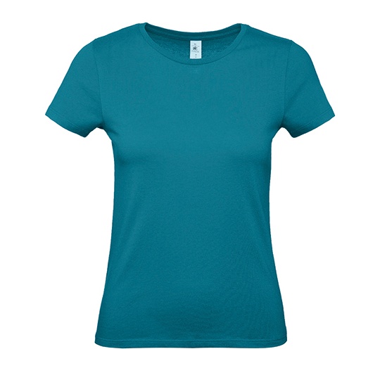 T-Shirt Damski Klasyczny Bawelniany BCTW02T - Diva Blue