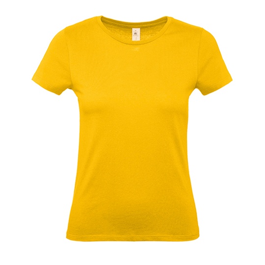 T-Shirt Damski Klasyczny Bawelniany BCTW02T - Gold