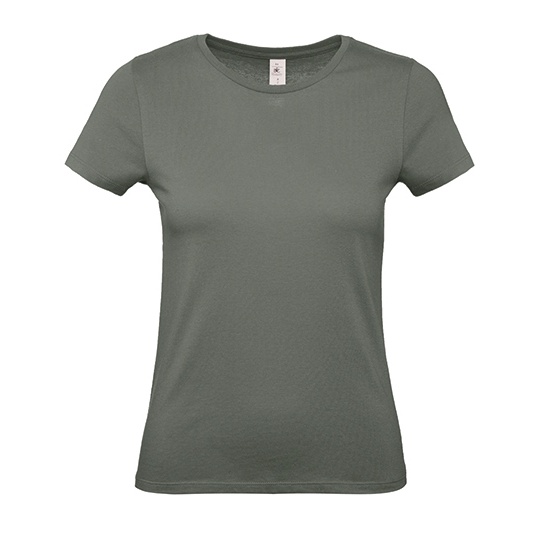 T-Shirt Damski Klasyczny Bawelniany BCTW02T - Millennial Khaki