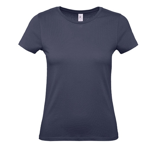 T-Shirt Damski Klasyczny Bawelniany BCTW02T - Navy Blue