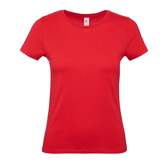 T-Shirt Damski Klasyczny Bawelniany BCTW02T - Red