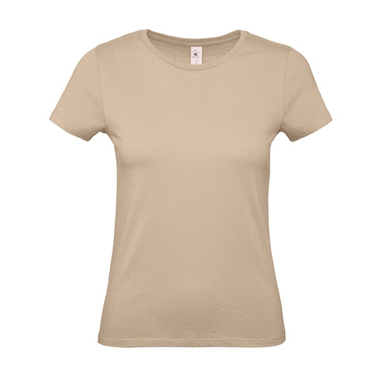 T-Shirt Damski Klasyczny Bawelniany BCTW02T - Sand