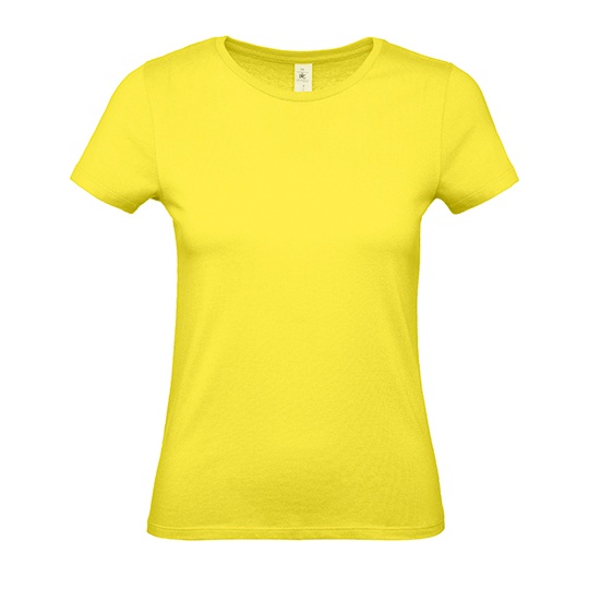 T-Shirt Damski Klasyczny Bawelniany BCTW02T - Solar Yellow