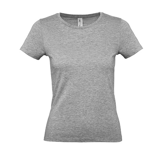 T-Shirt Damski Klasyczny Bawelniany BCTW02T - Sport Grey (Heather)