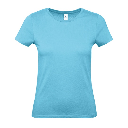 T-Shirt Damski Klasyczny Bawelniany BCTW02T - Turquoise